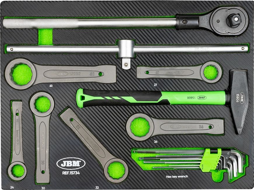 JBM 3/4" 12-kulma lyöntituumasarja 24-41 mm, Foam