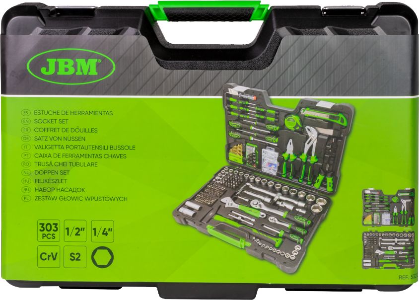 JBM 1/4"+1/2" Työkalusarja 303 osaa