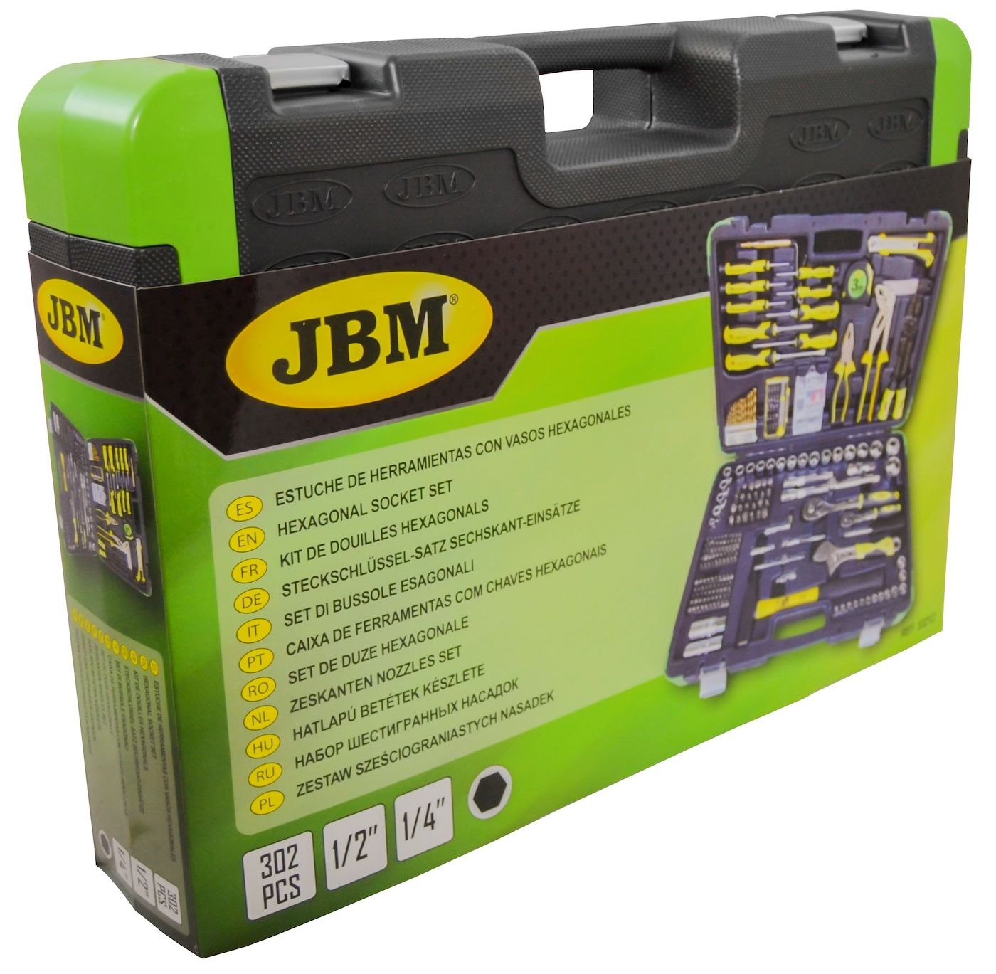 JBM 1/4"+1/2" Työkalusarja 303 osaa