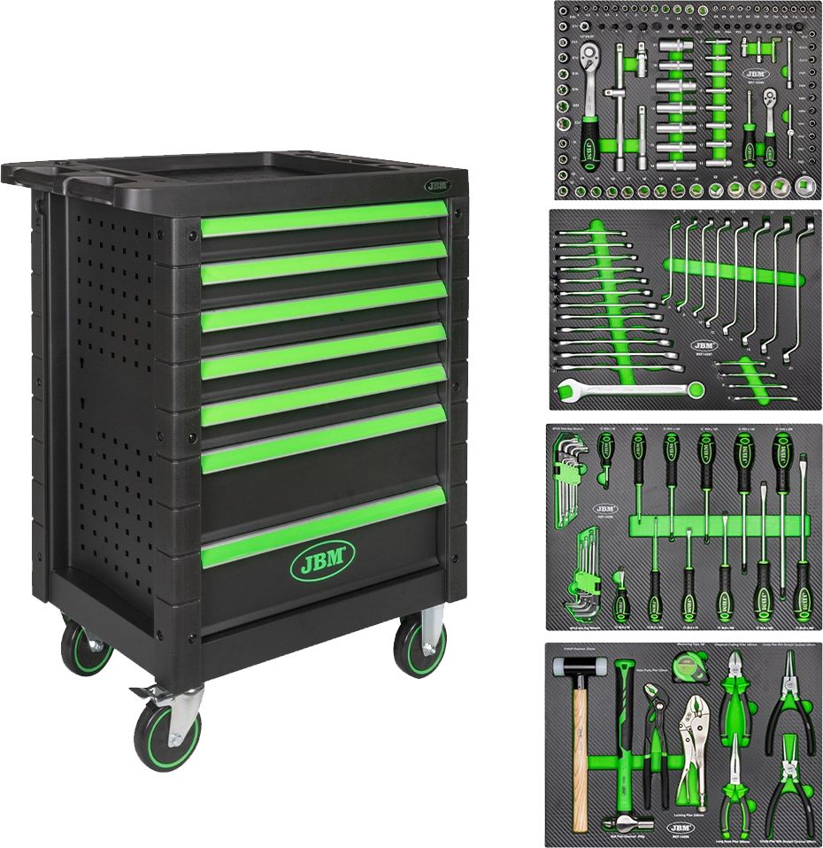 JBM 7 ltk työkaluvaunu työkaluilla 172 osaa